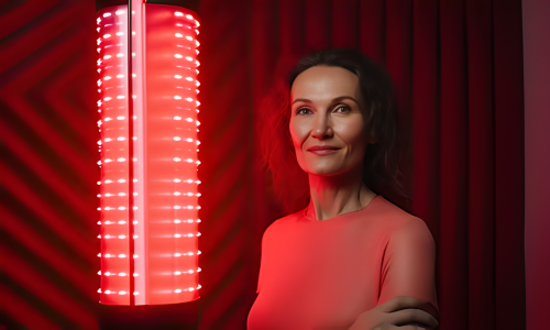 Red light therapy session at Optimal Health Members in Las Vegas