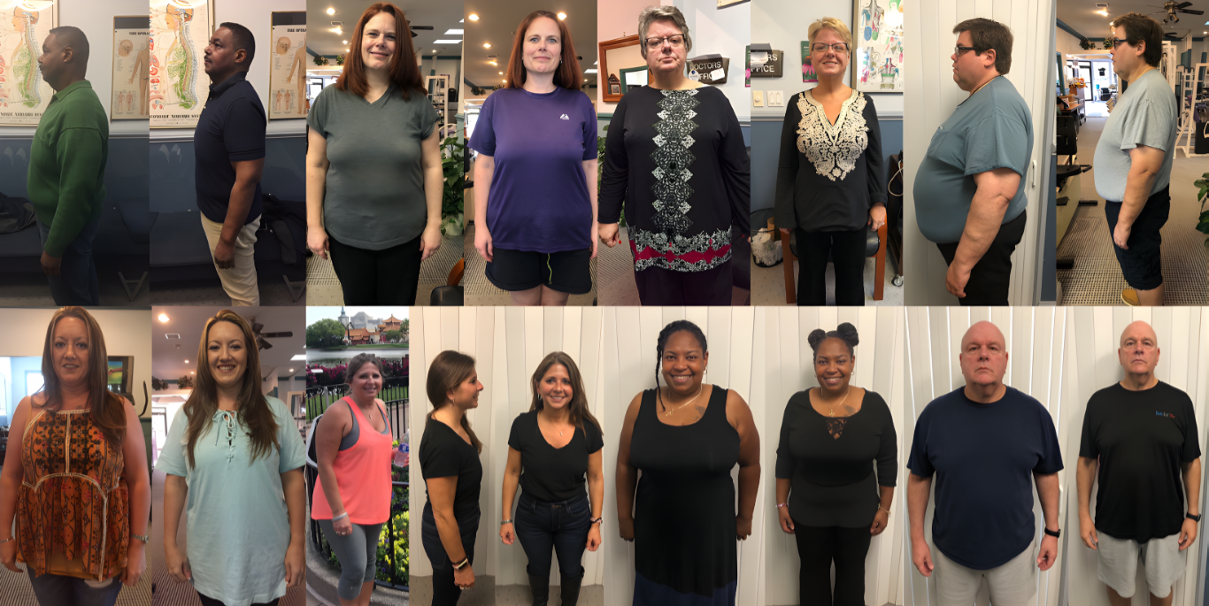 Weight loss transformation results from patients at Optimal Health Members