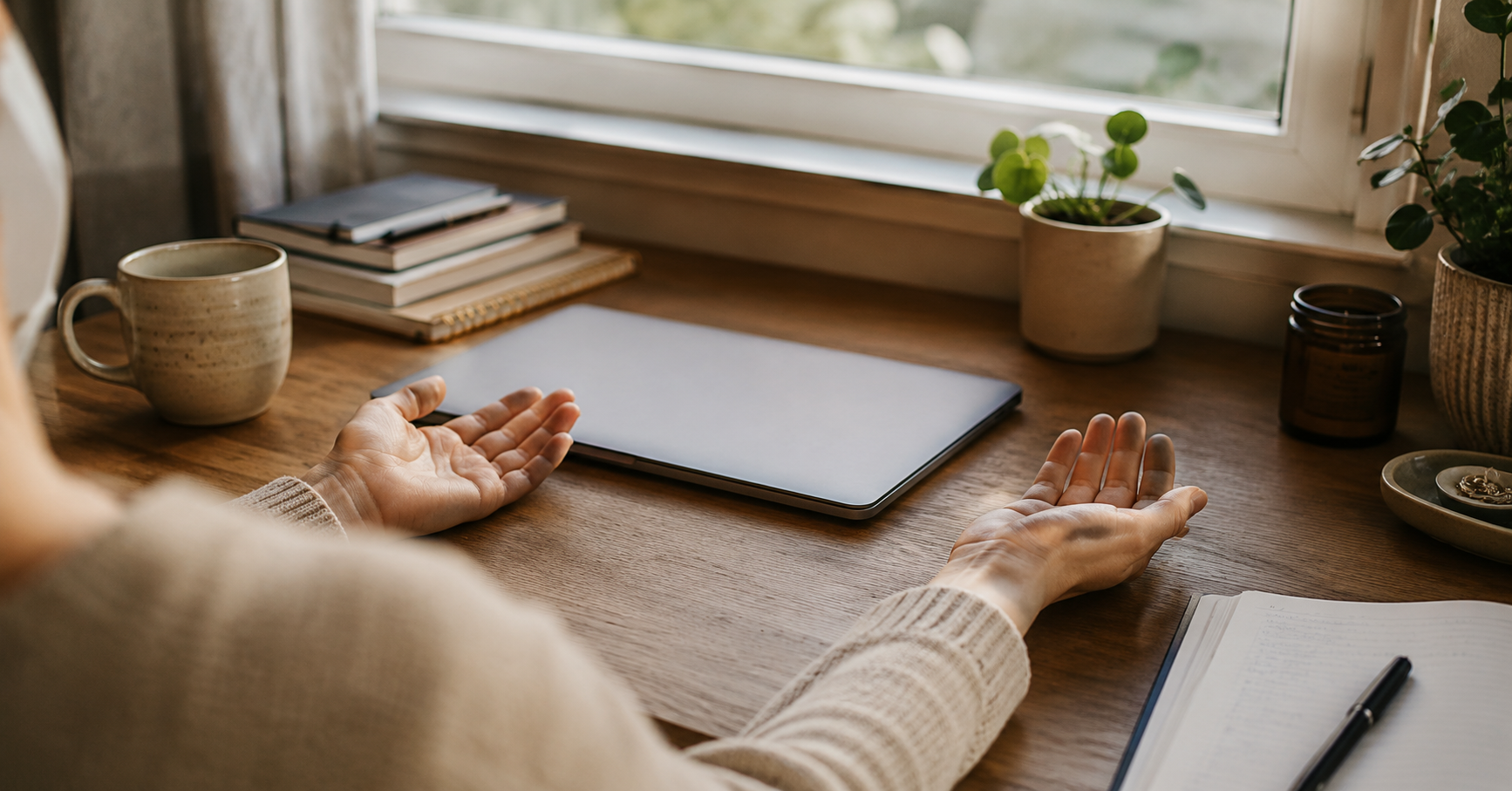 quiet moment of relief after chiropractic care for desk job back pain in Las Vegas