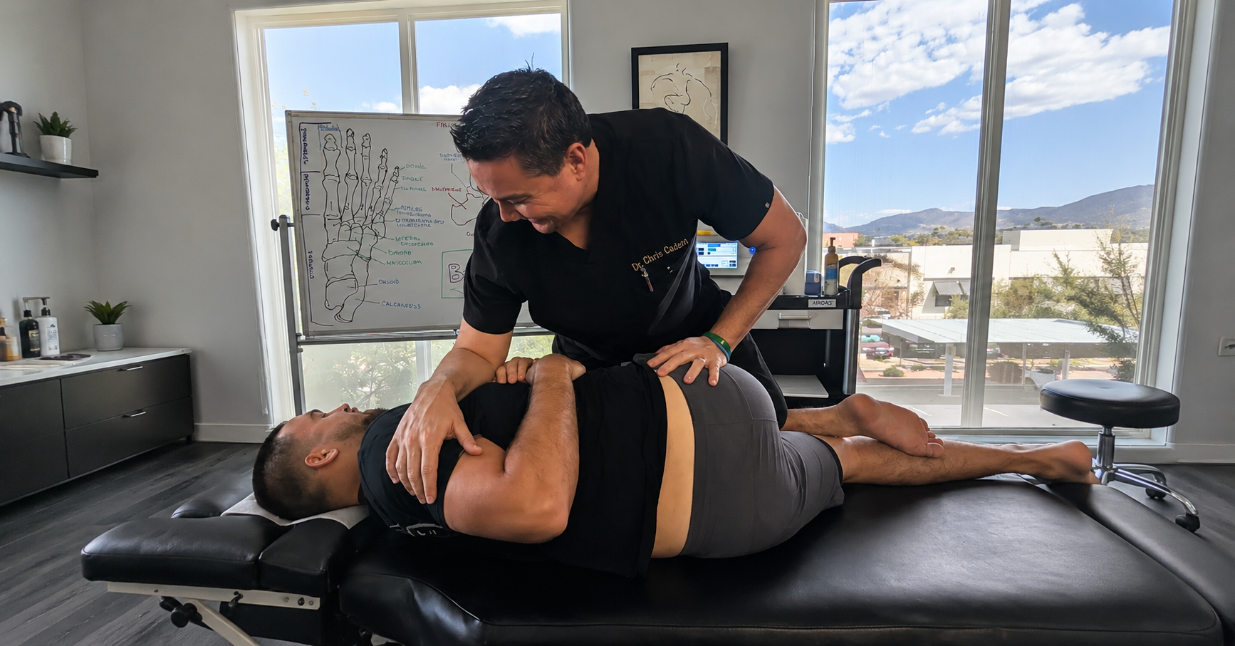 Board-certified chiropractic adjustment at Optimal Health Members in Las Vegas