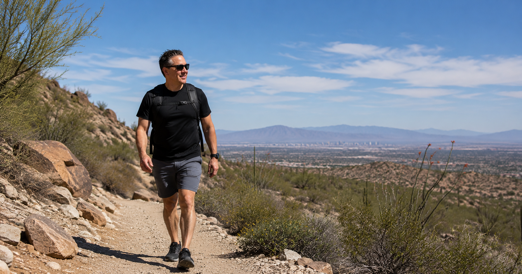 Active person hiking or golfing pain free after chiropractic care