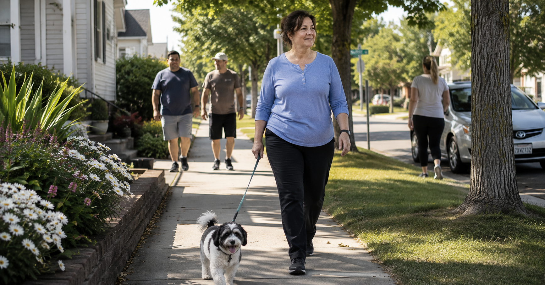 active lifestyle after breaking sedentary habits, walking outdoors Henderson Nevada