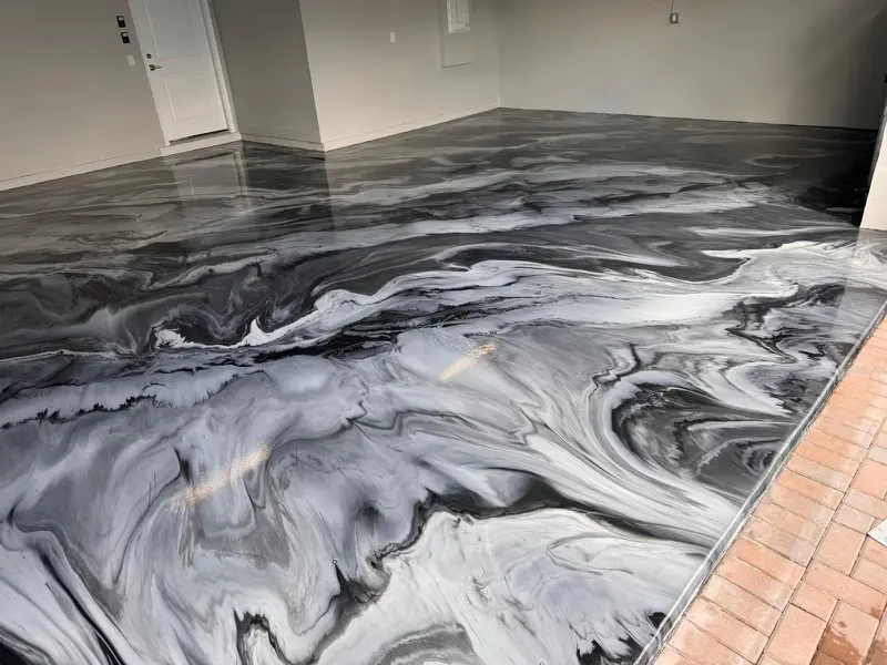 Black and Silver Metallic Epoxy Floor