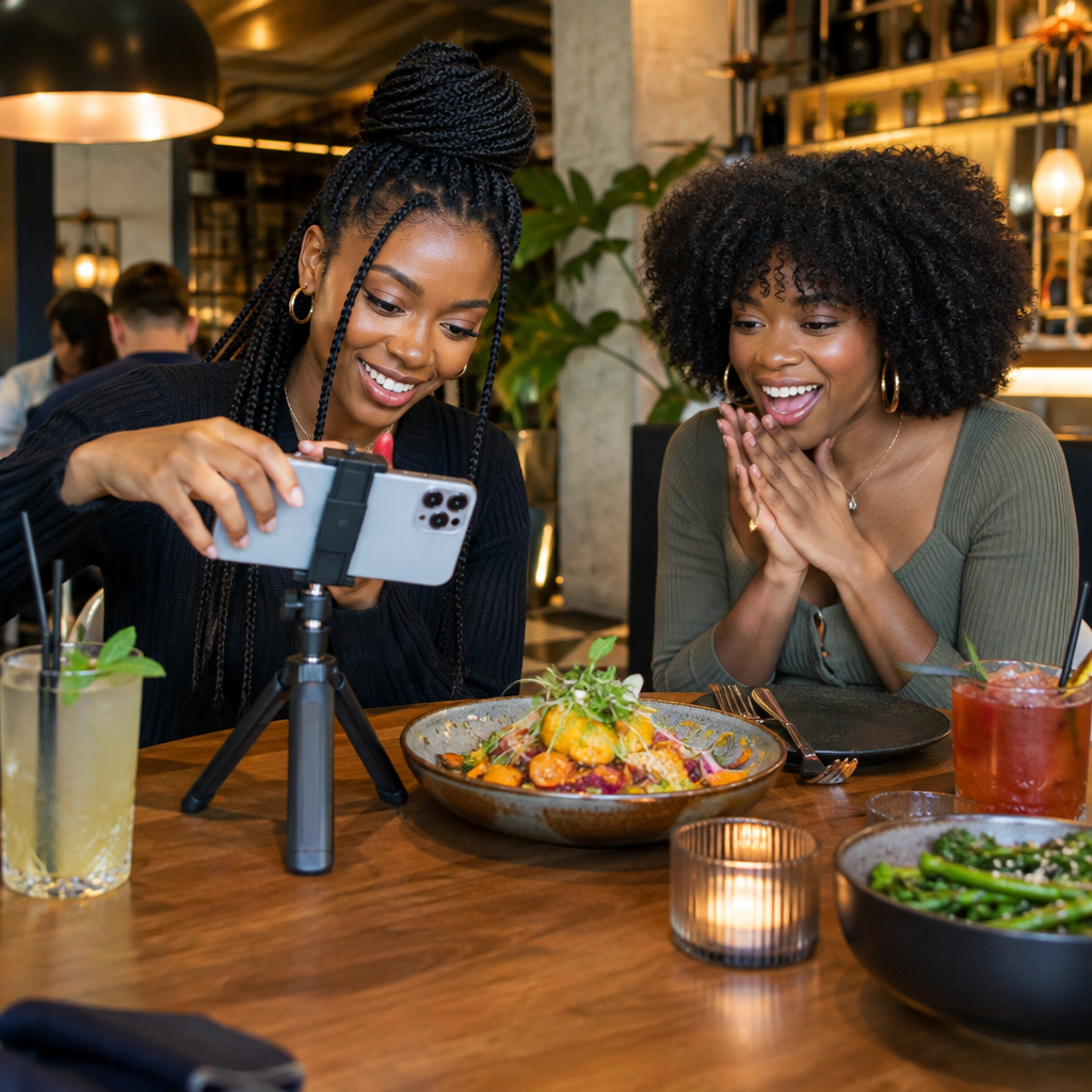 Food creators filming a dish