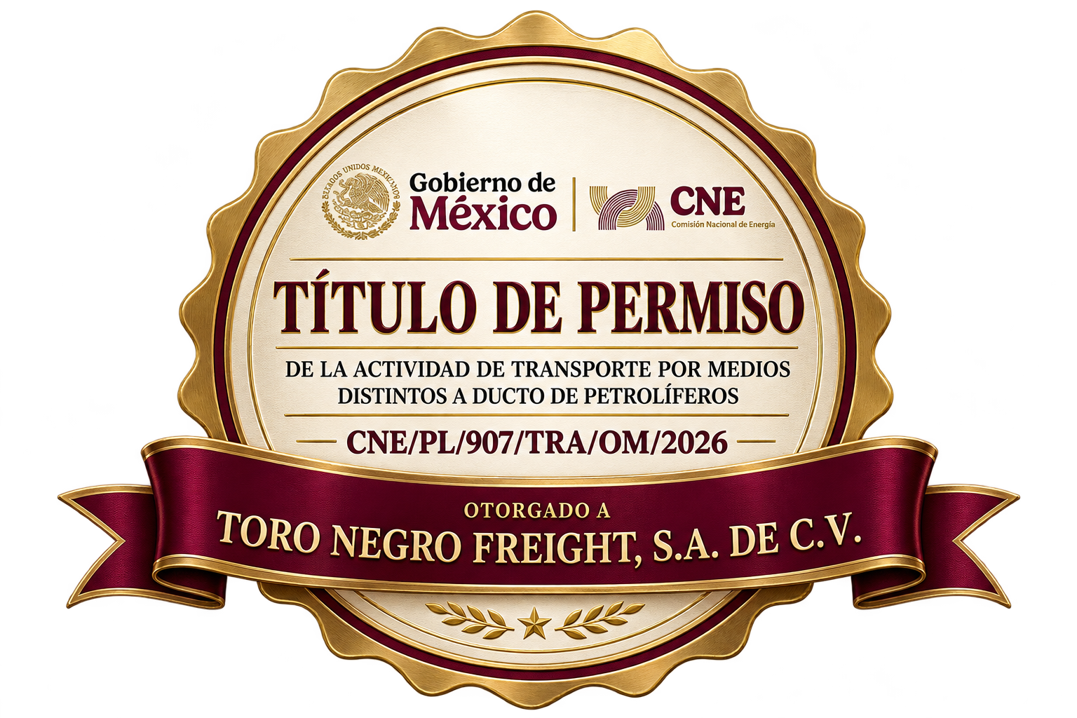 Título de permiso CNE/PL/907/TRA/OM/2026 otorgado por la Comisión Nacional de Energía