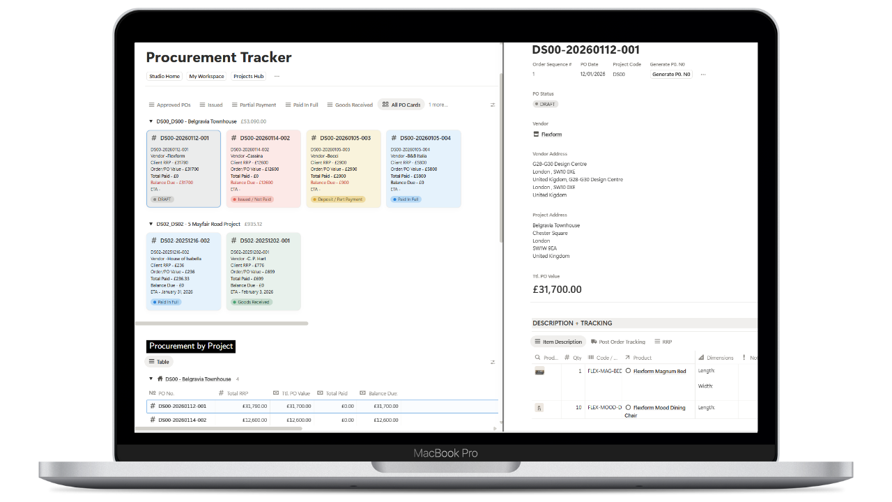 Procurement tracker