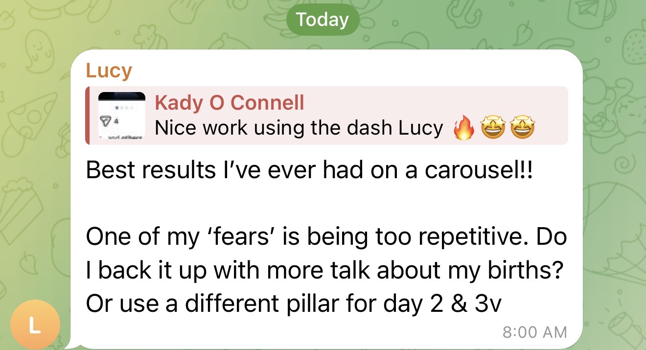 Client testimonial