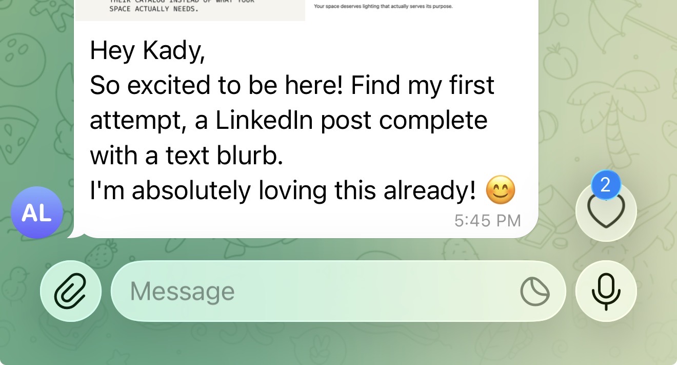 Client testimonial