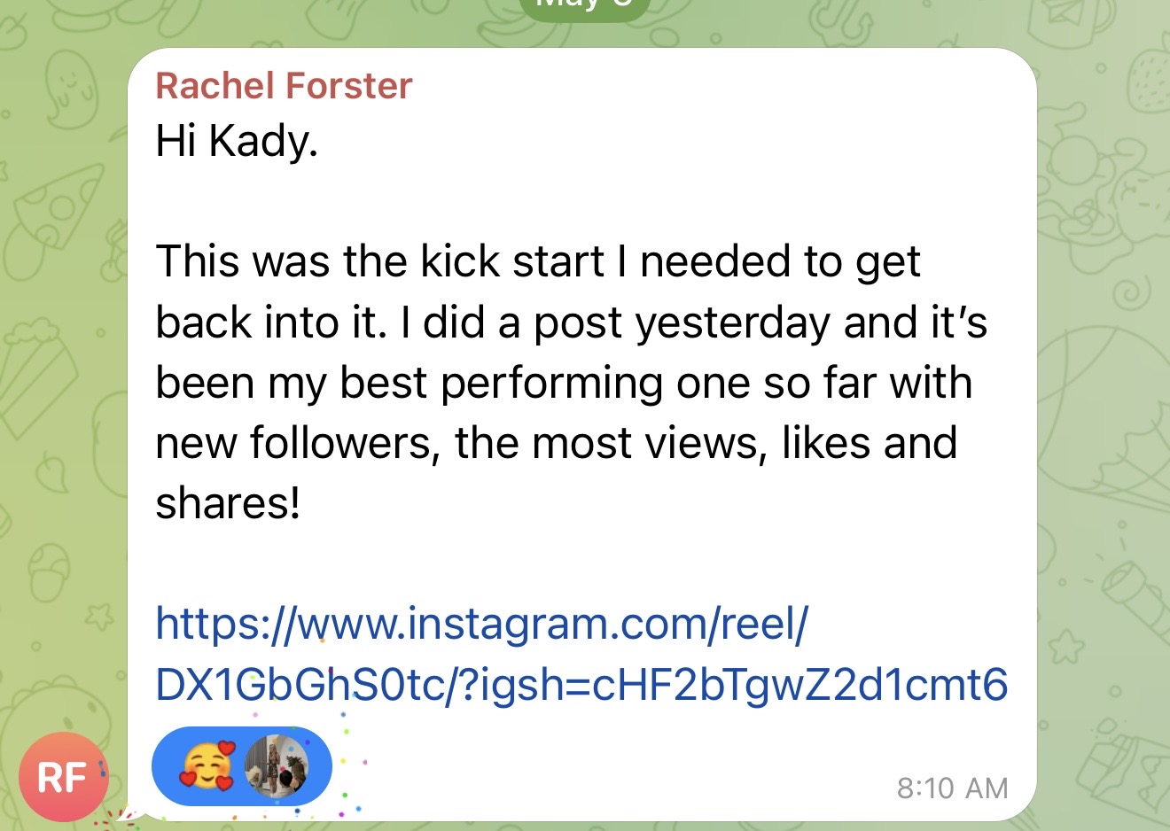 Client testimonial