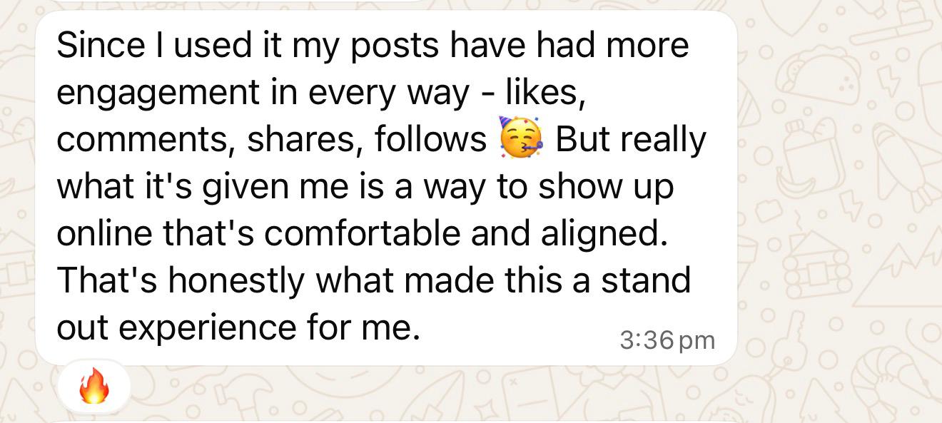 Client testimonial
