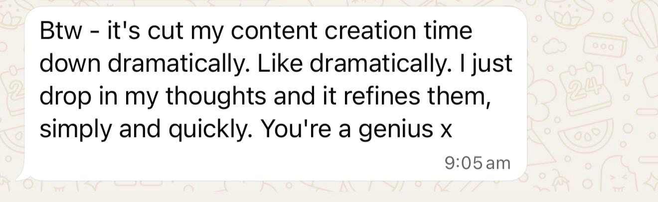 Client testimonial
