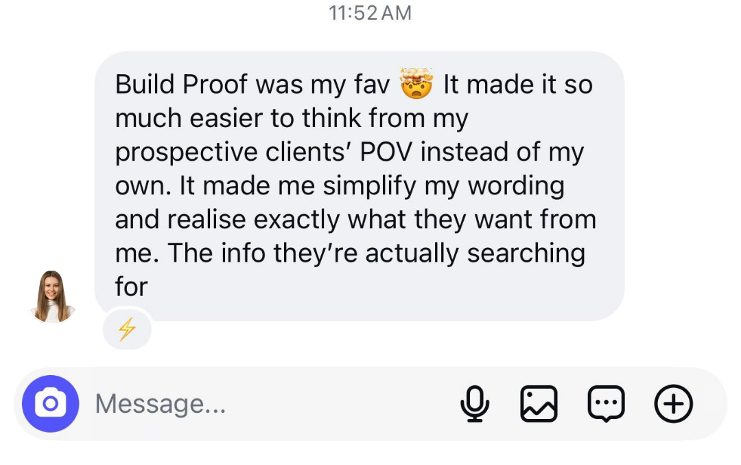 Client testimonial