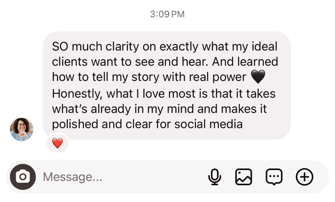 Client testimonial