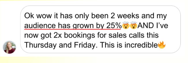 Client testimonial message