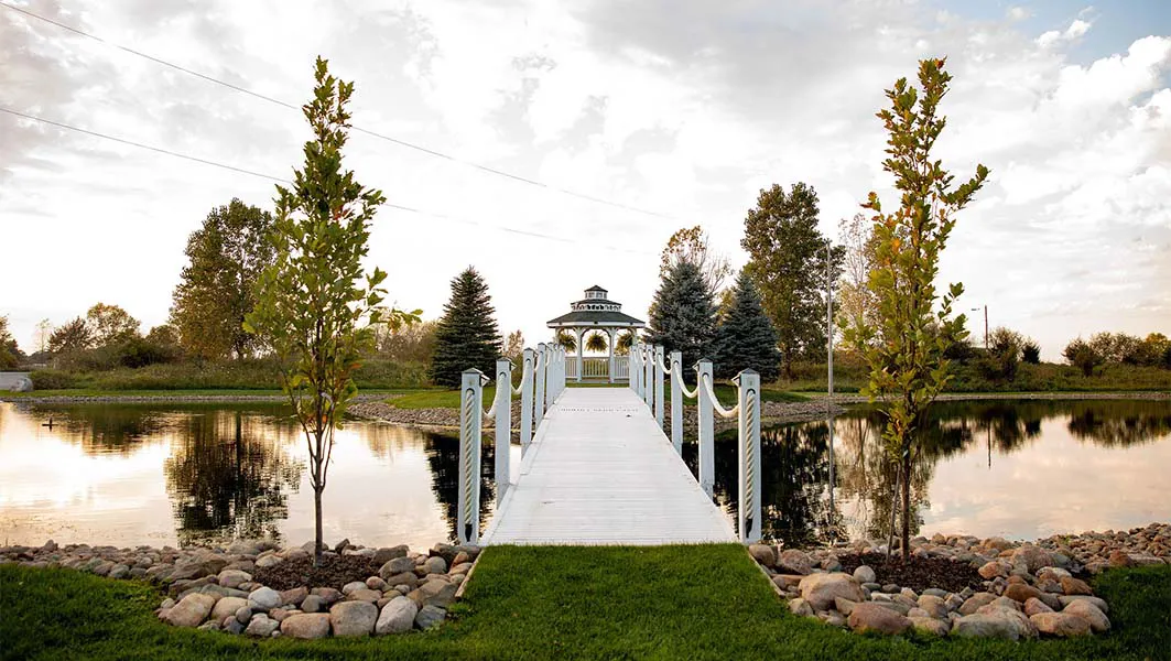 Country Barn Estates pond and gazebo