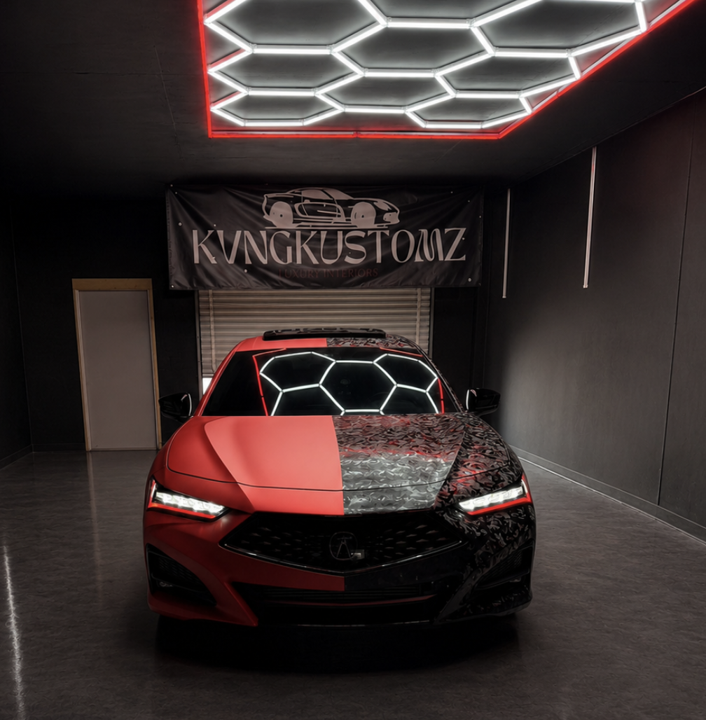 Custom red and black vehicle