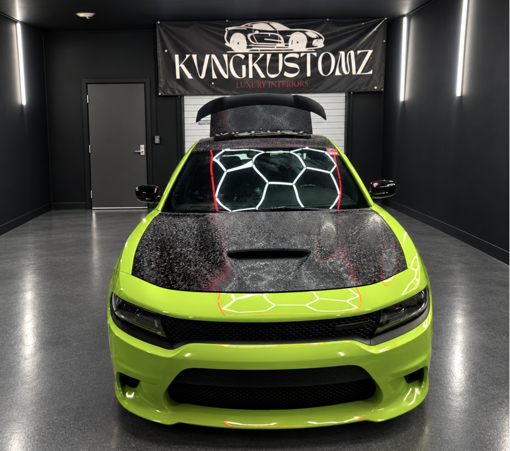 Custom green vehicle wrap
