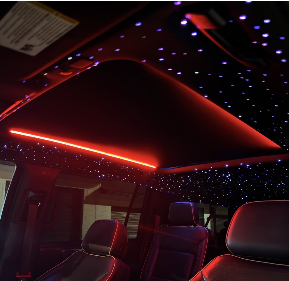 Ambient lighting around a vehicle sunroof