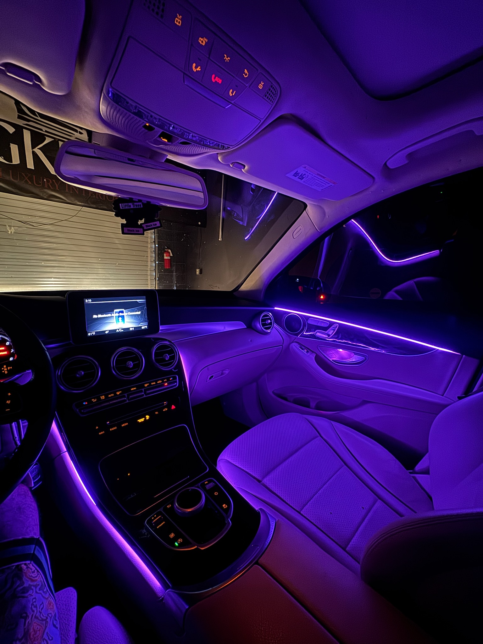 Vehicle interior with ambient lights