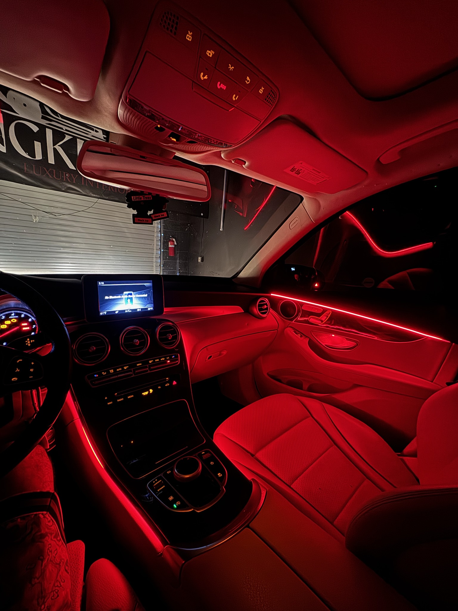 Car interior lighting detail