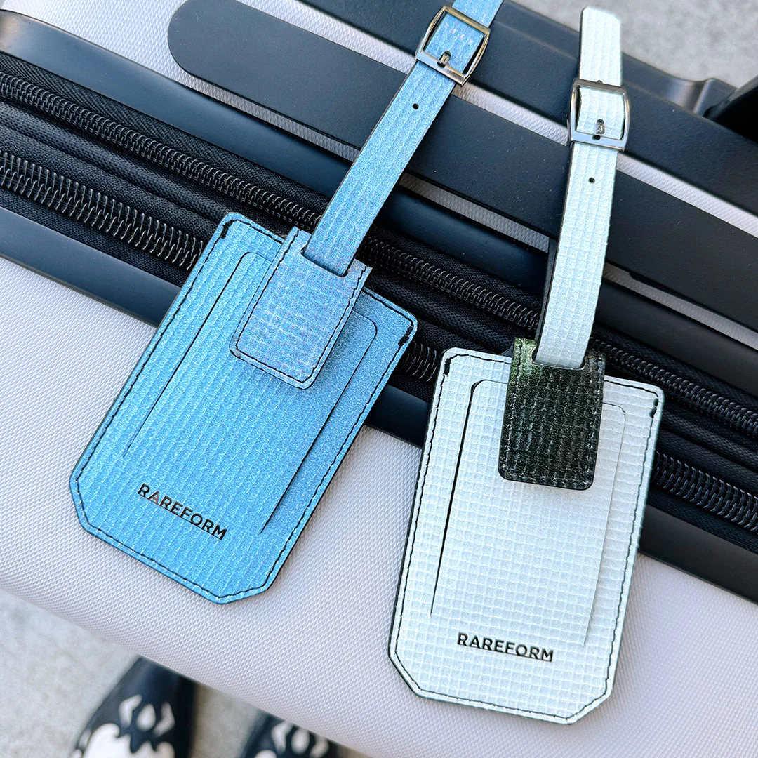 Rareform luggage tag in three colorways