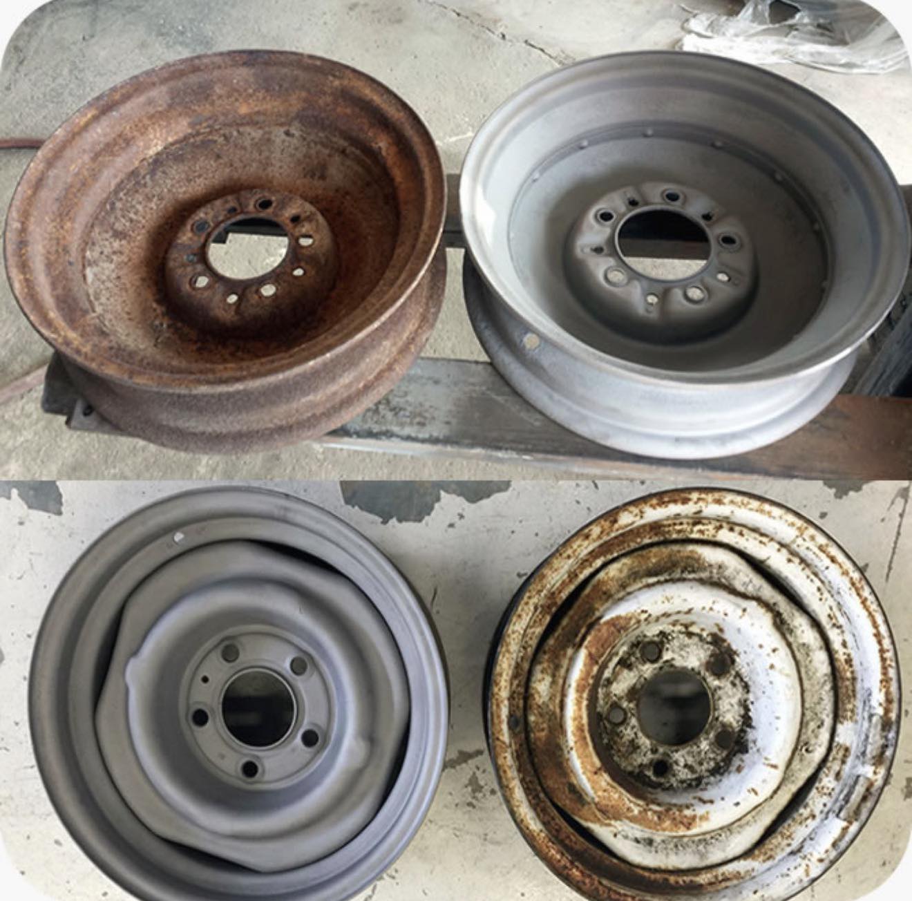 Wheel rim surface prep