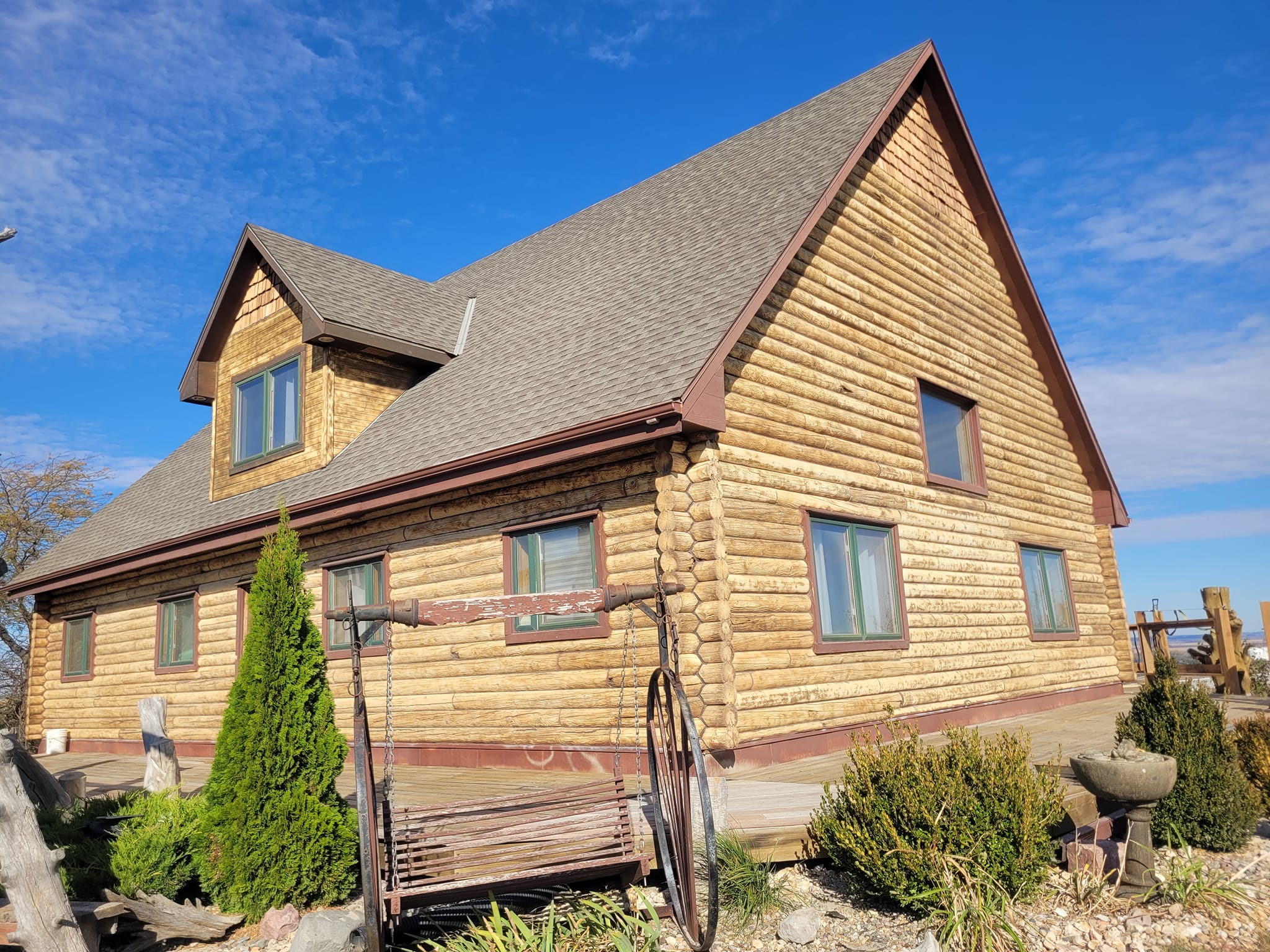 Log cabin after restoration