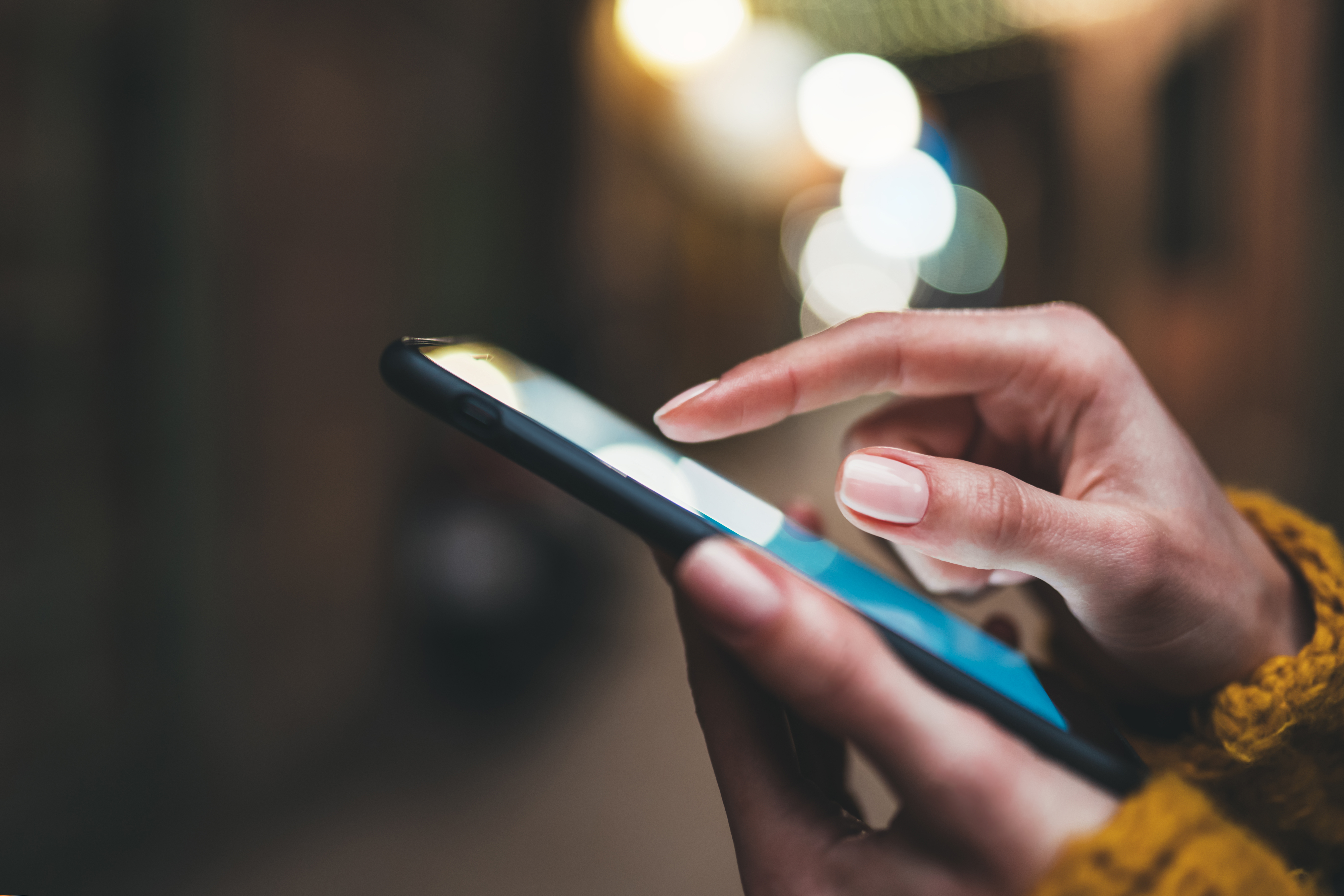 Person using a smartphone