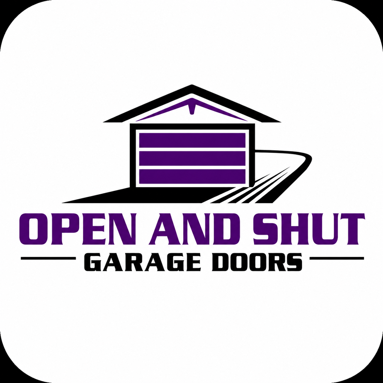 Open and Shut Garage Doors Logo