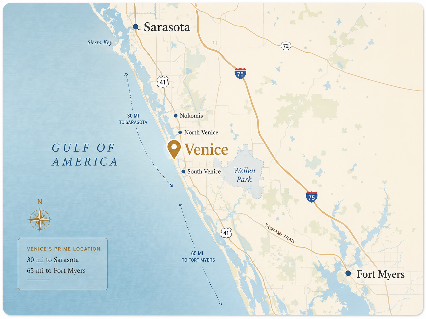 VENICE FLORIDA AREA MAP