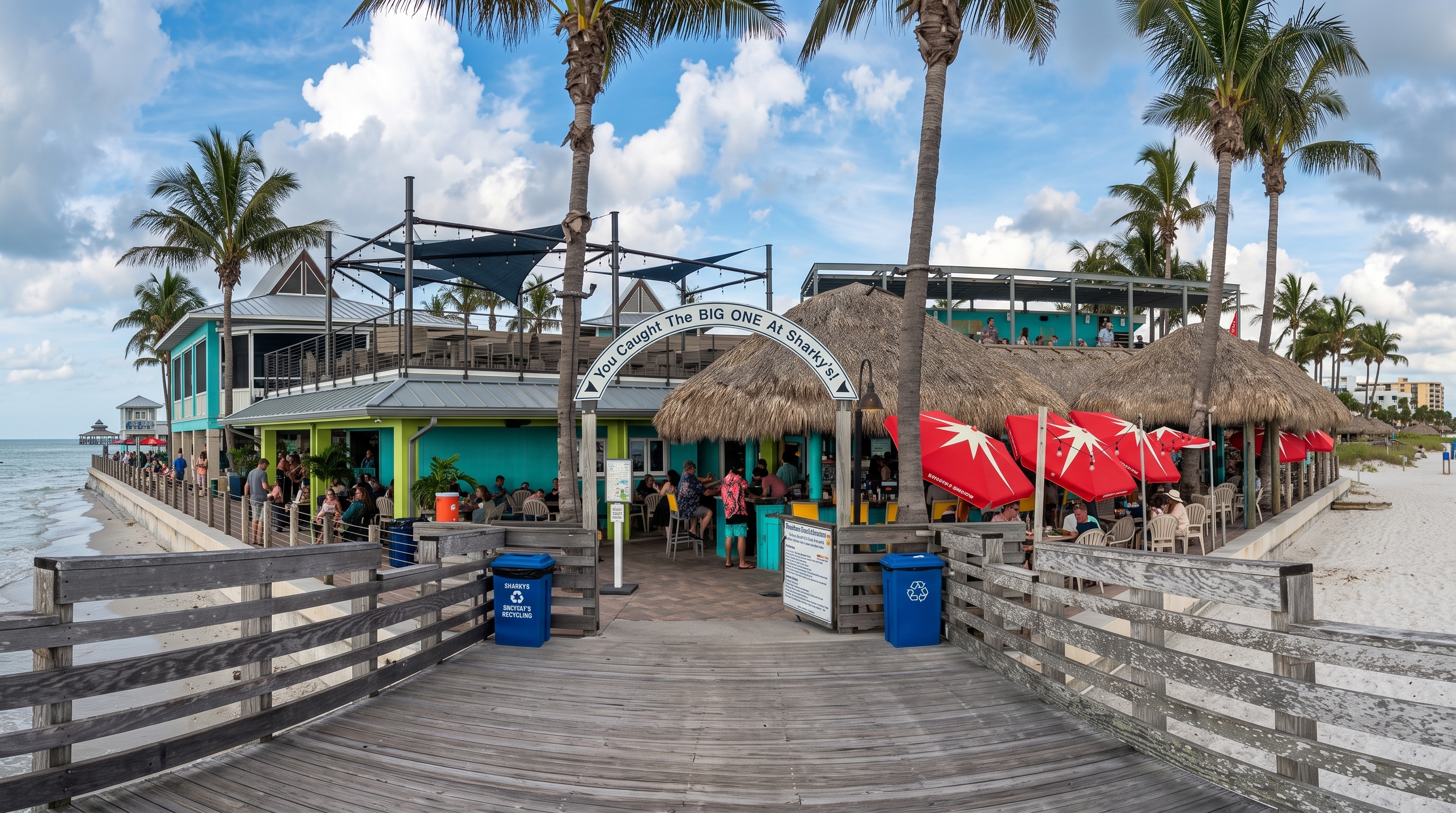 Sharky's on the Pier waterfront restaurant in Venice Florida