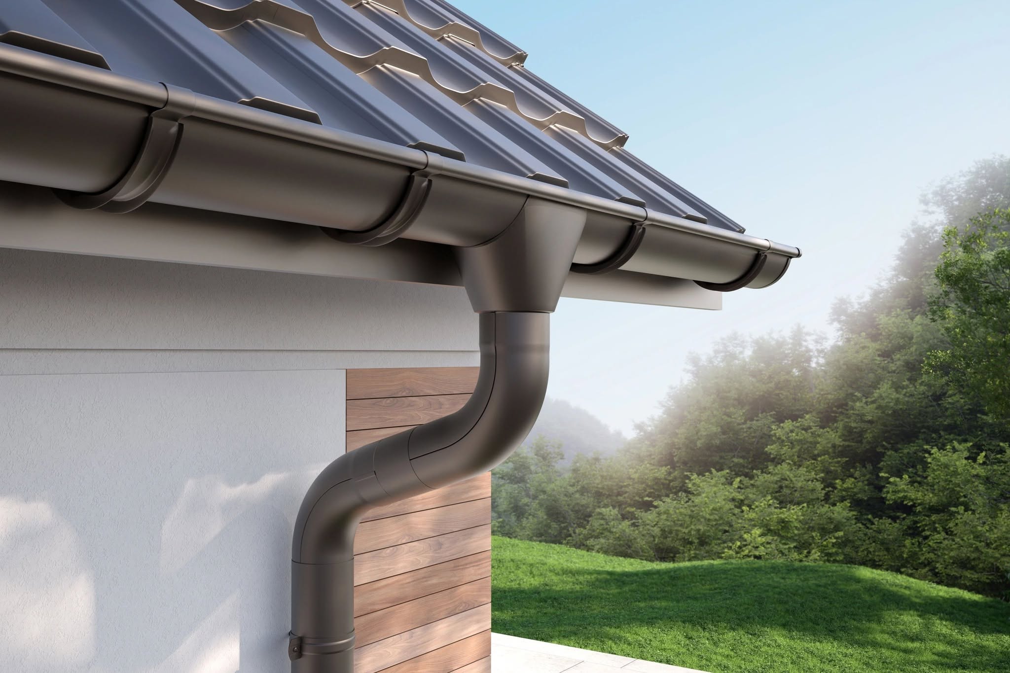 Seamless gutter installation by McPeek Construction Services