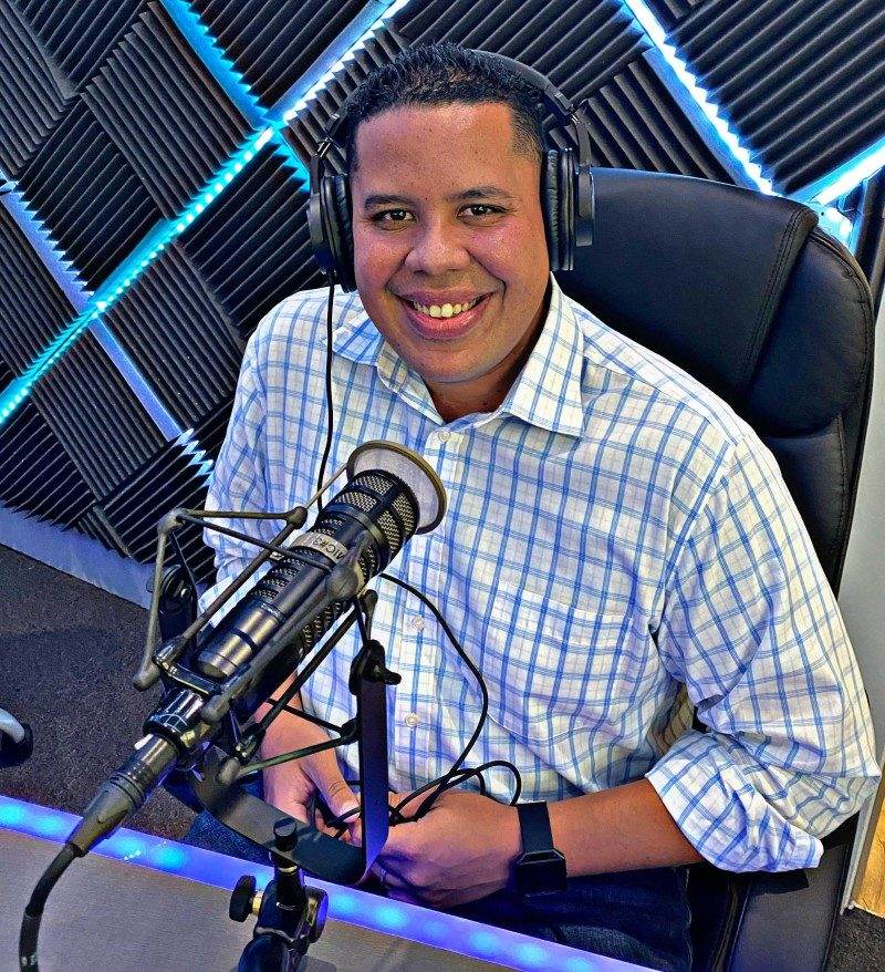 Dr. Jairo Borja recording The Dr. B Show