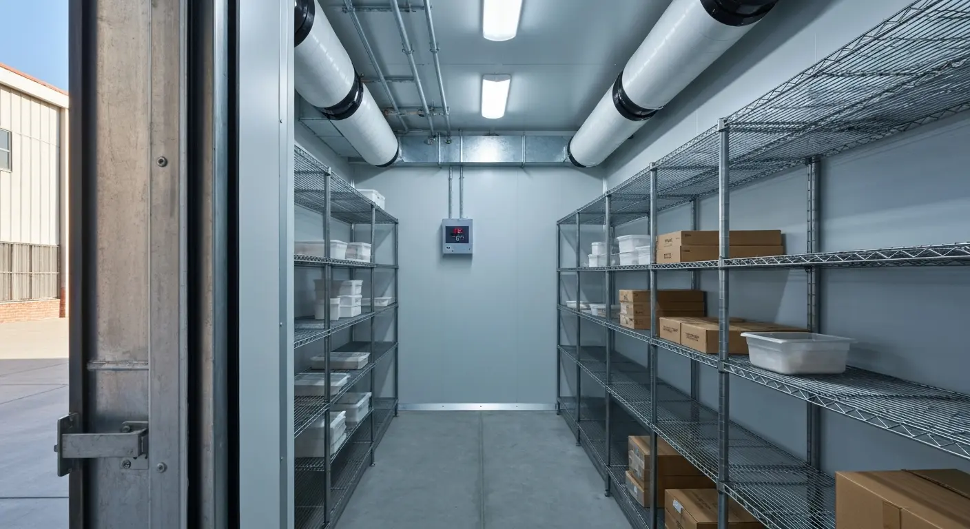 Walk-in cooler installation for food storage