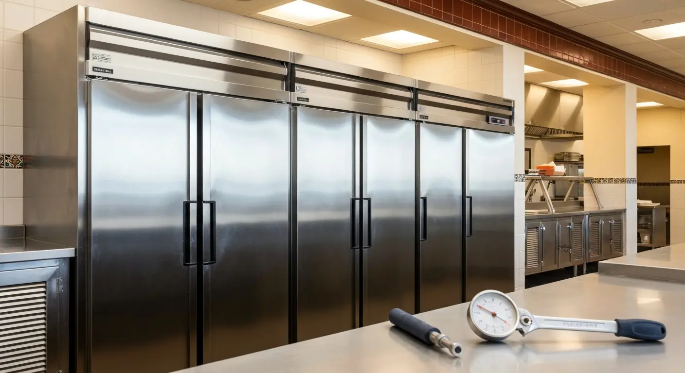 Reach-in refrigerator retrofit installation