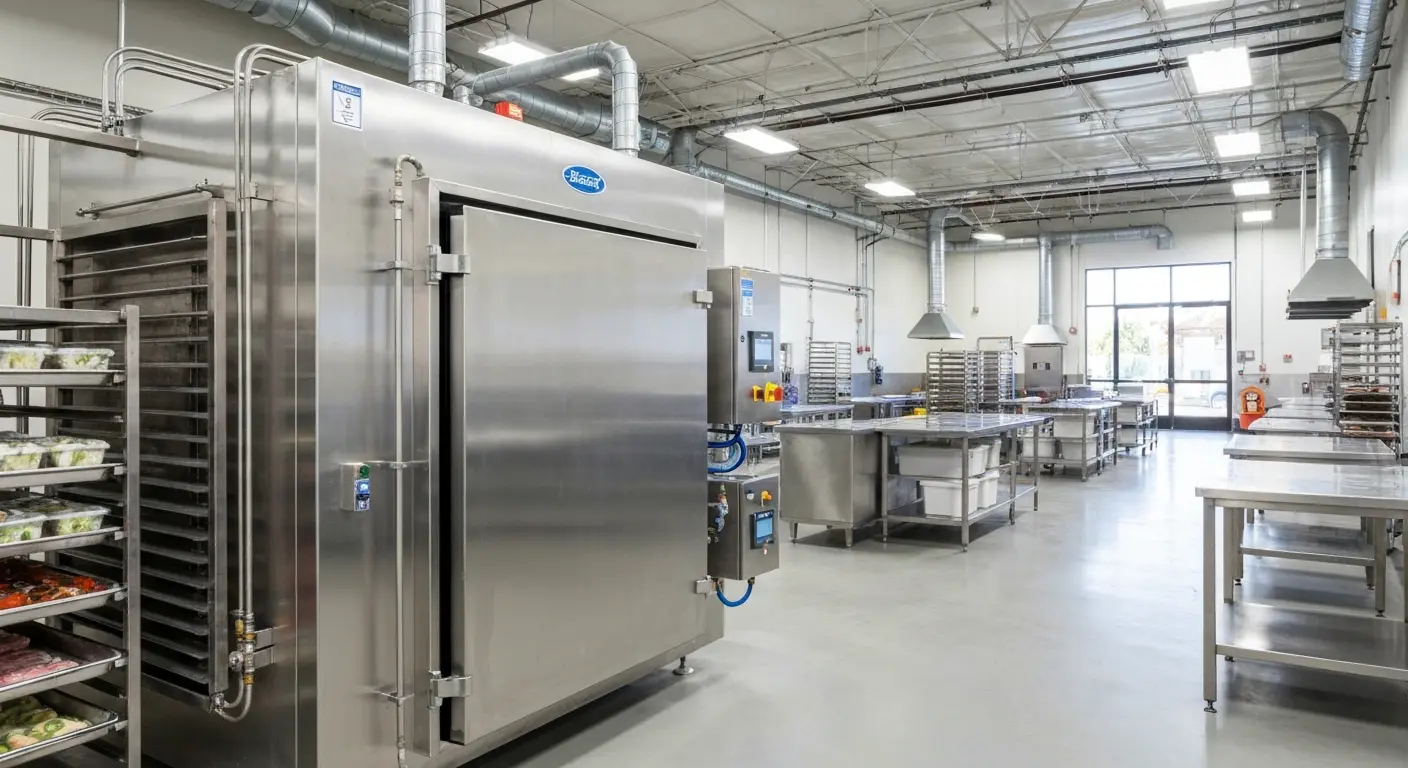 Blast freezing system in food manufacturing facility