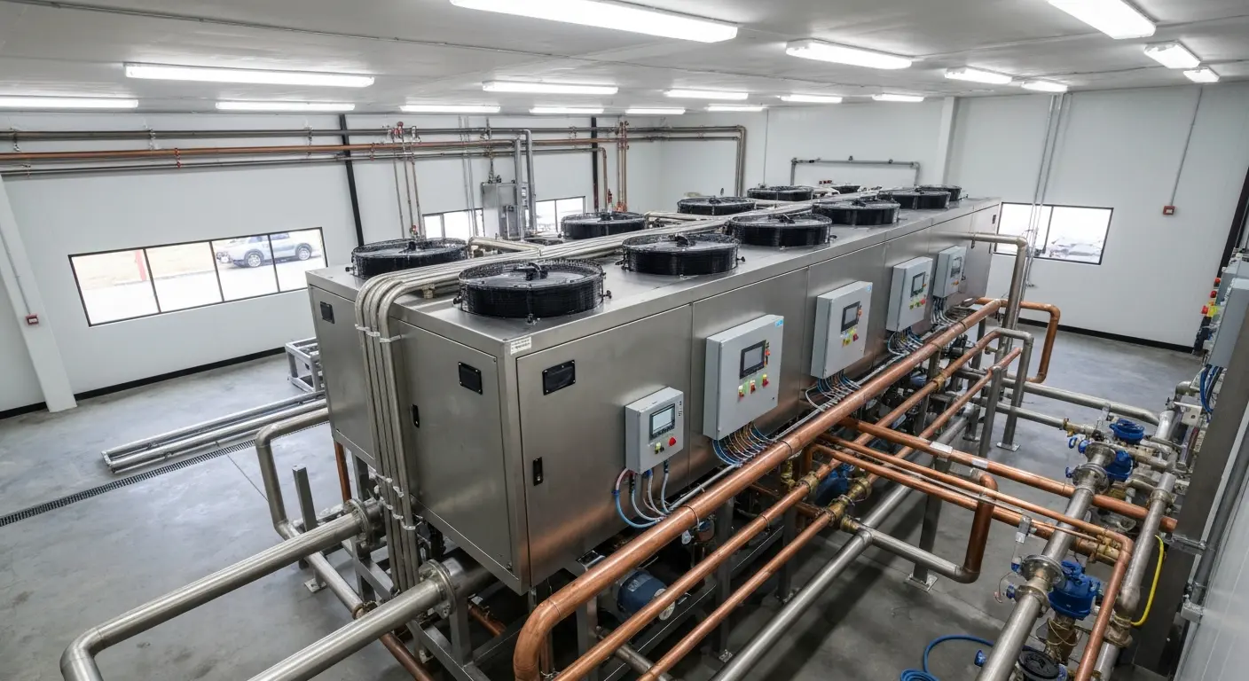 Industrial chiller system for food processing
