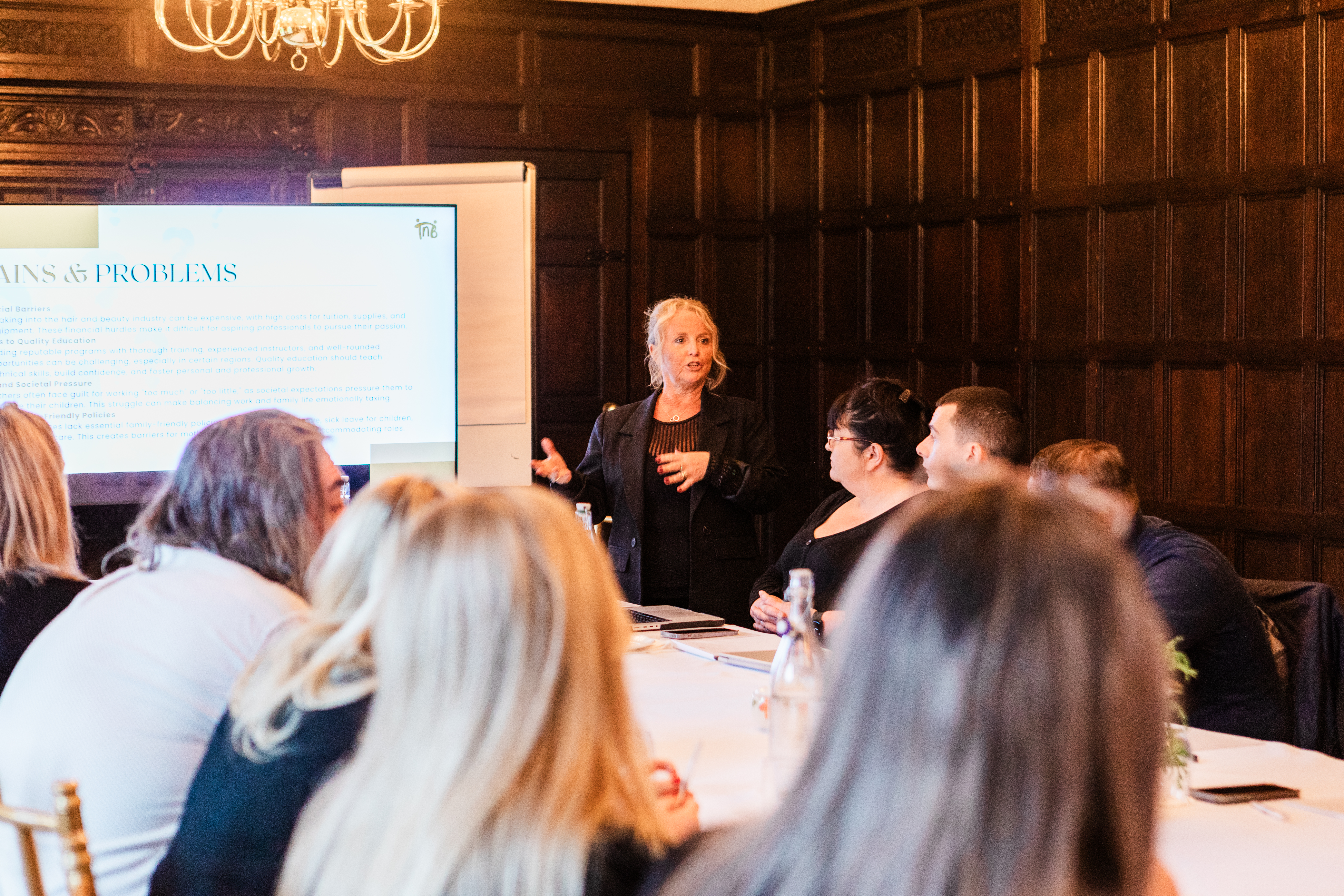 Sarah Abel leading a TNB session