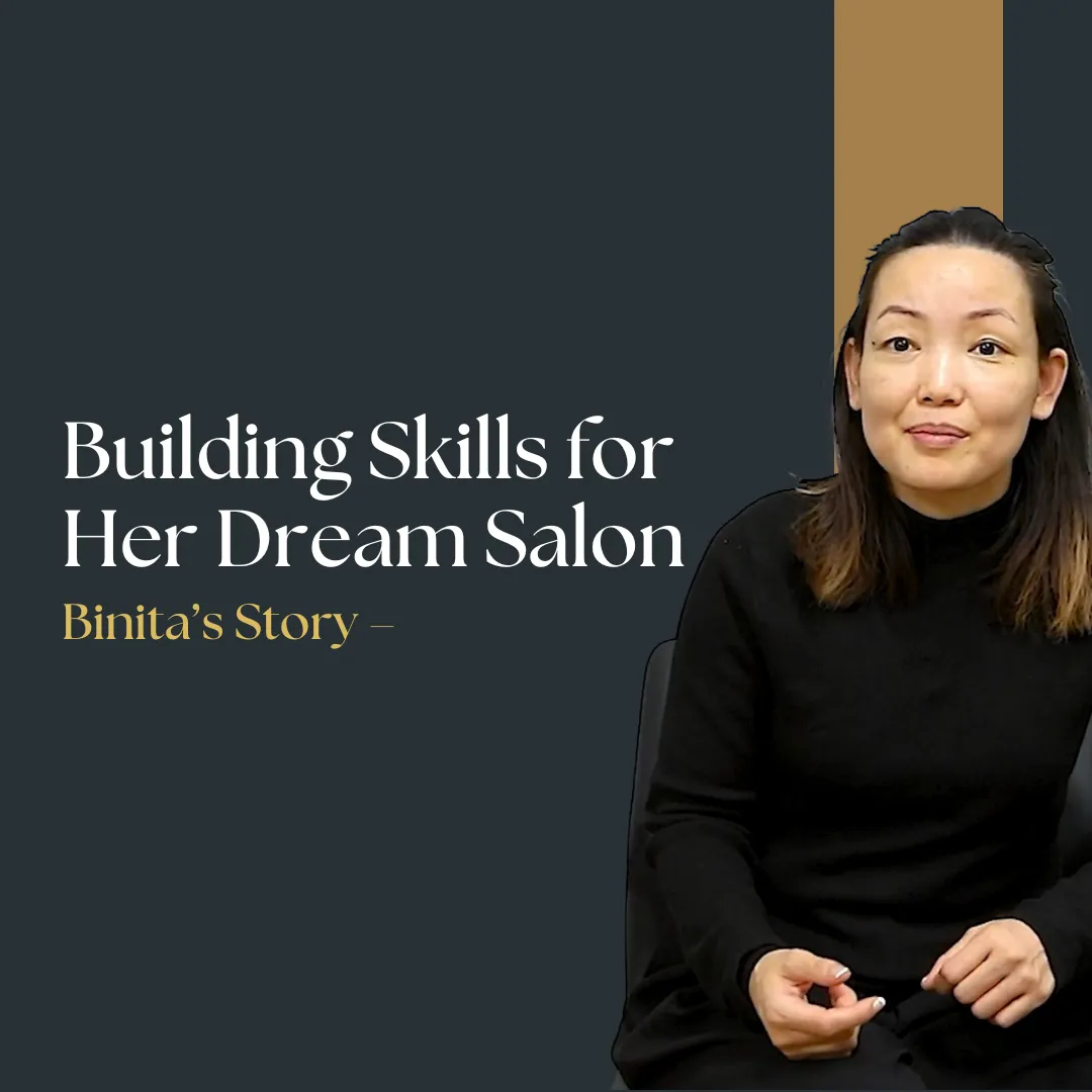 Binita, who completed the Level 2 hairdressing course at TNB Skills Training
