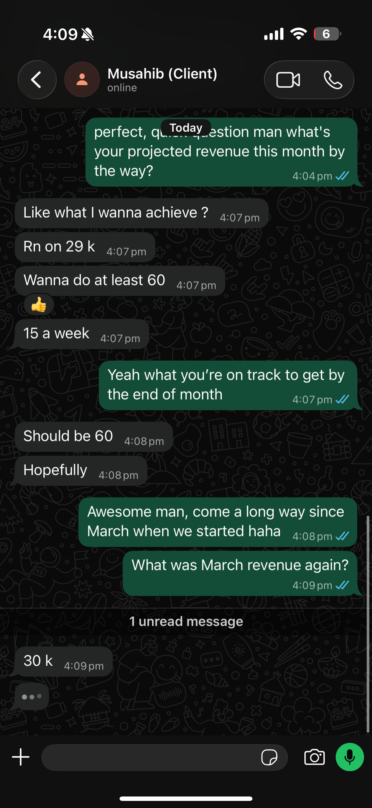 Client testimonial screenshot
