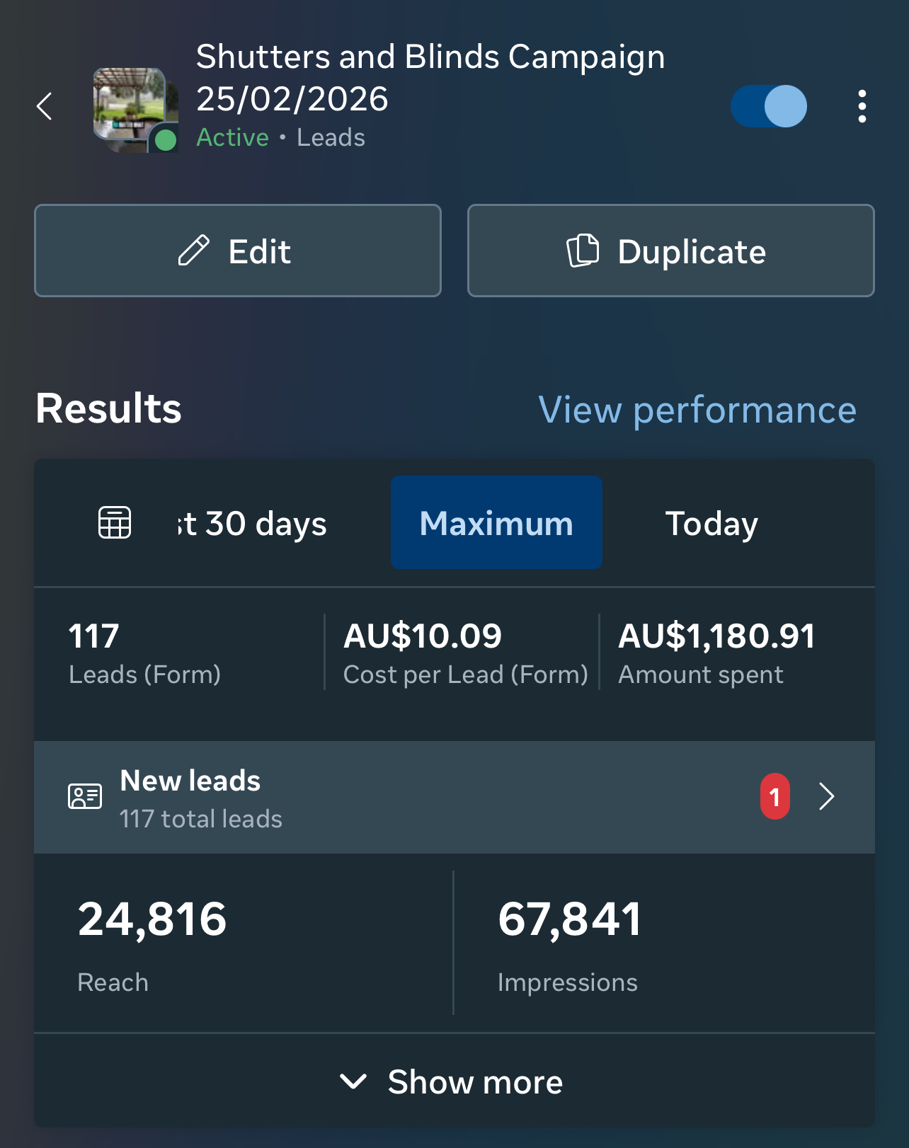 Client testimonial screenshot