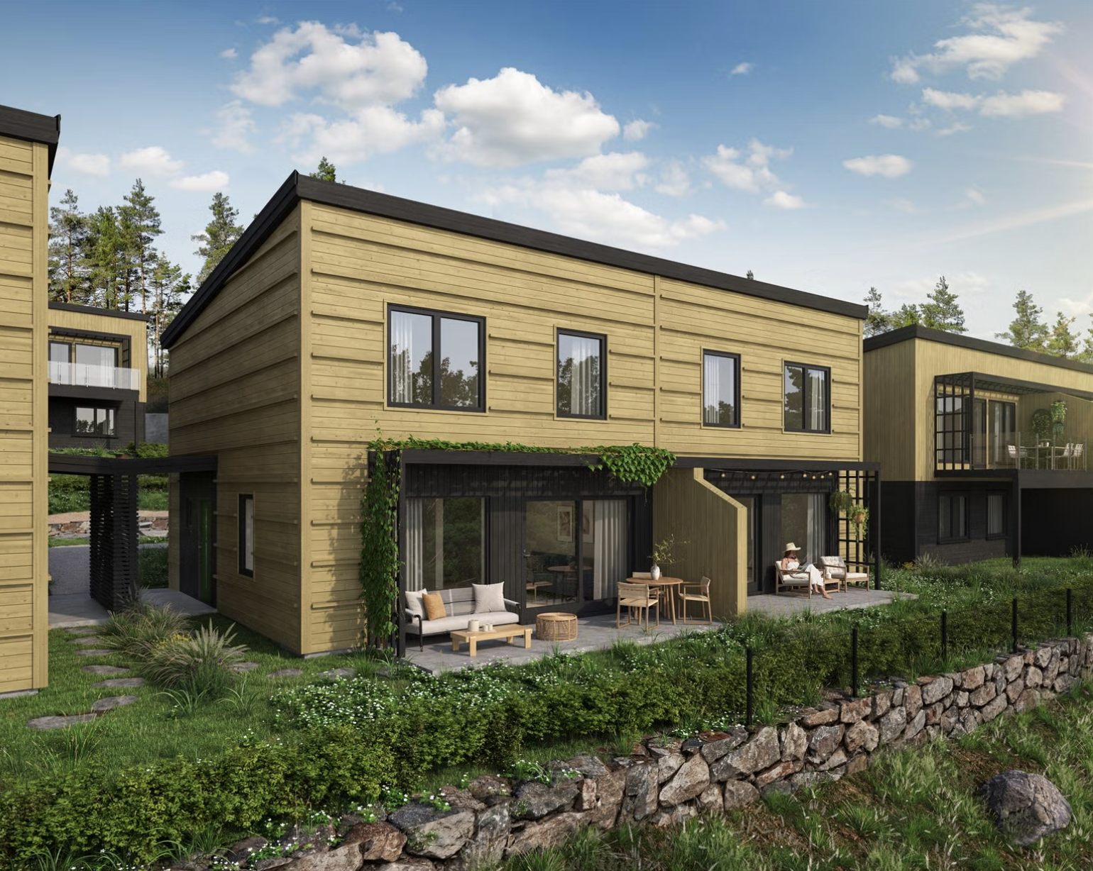 Fasade – Hamrevann tomannsboliger