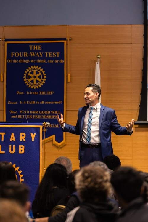Ovidilio Vasquez delivering a corporate keynote