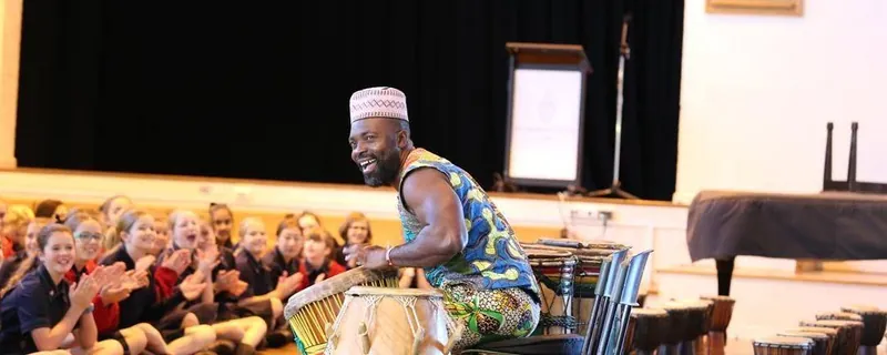 African Beat performing for students at St Catherine's School