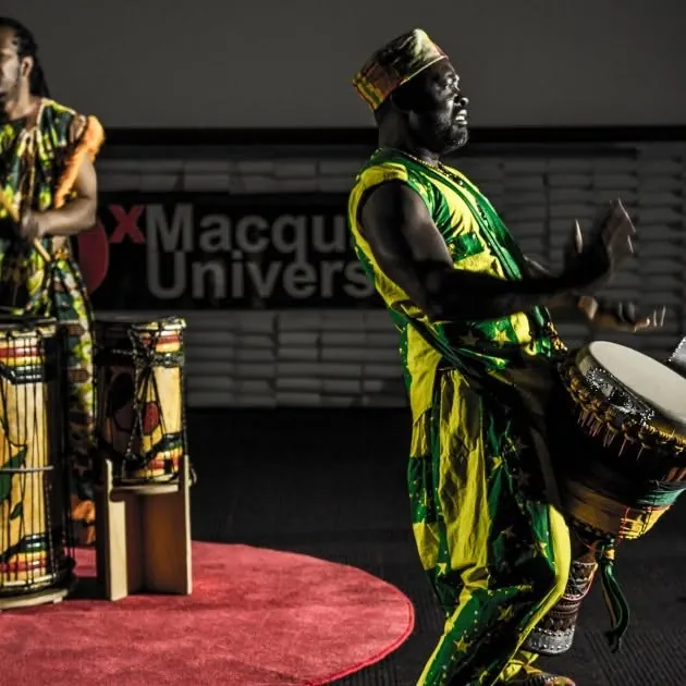 Master Drummer Tuza performing at Macquarie University