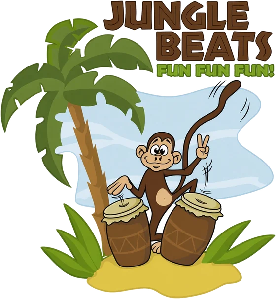 Jungle Beats cartoon monkey playing African drums