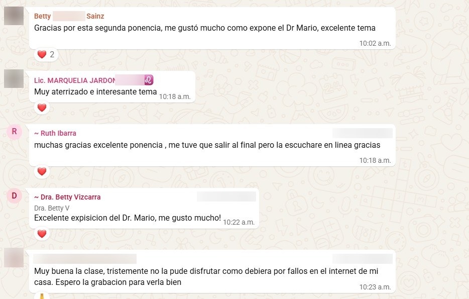 Testimonio de participante