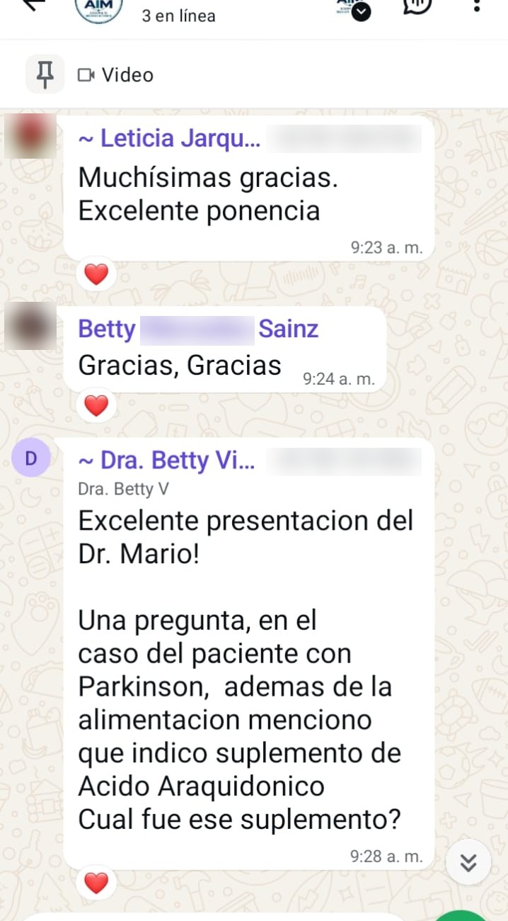 Testimonio de participante