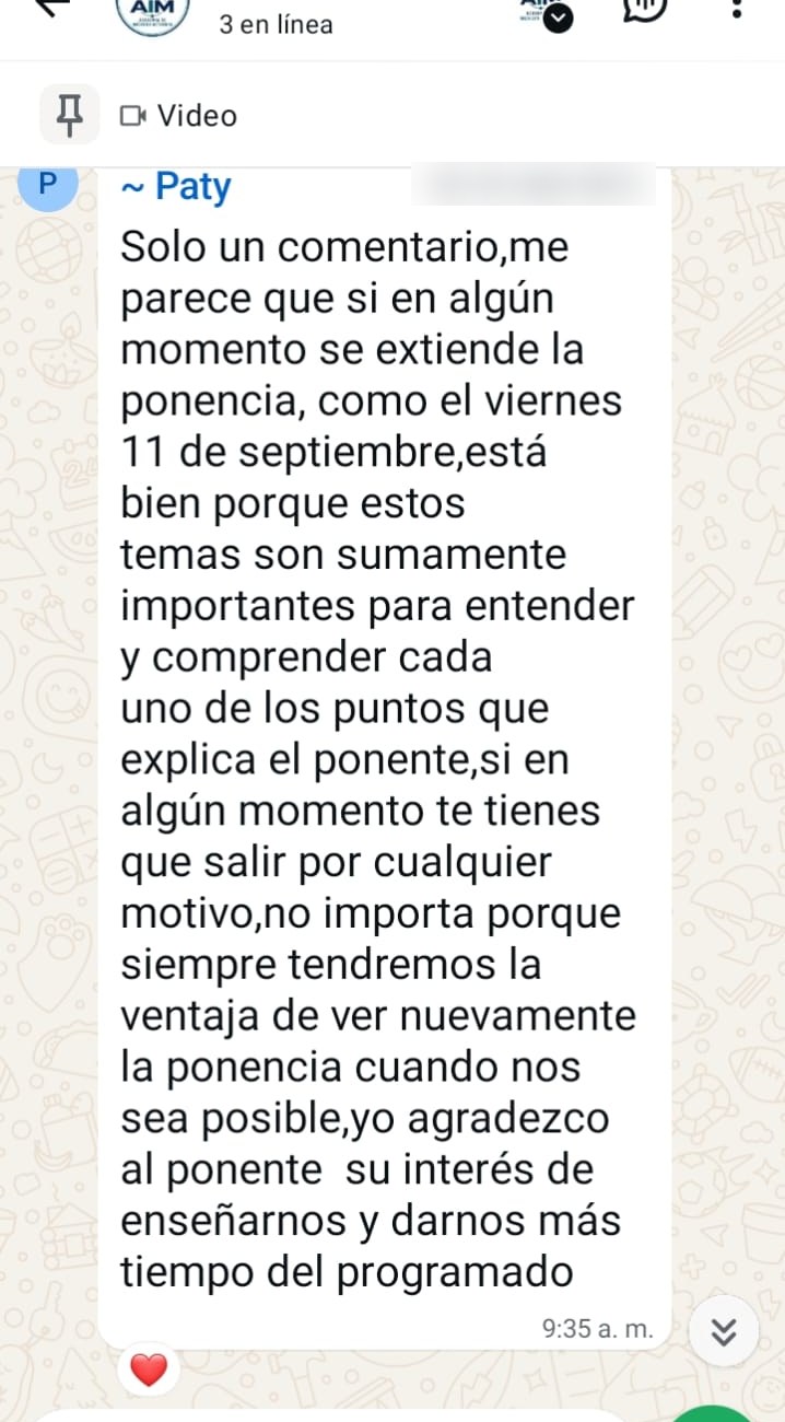 Testimonio de participante