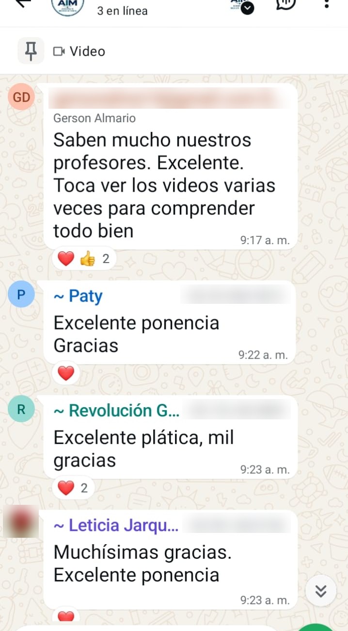 Testimonio de participante